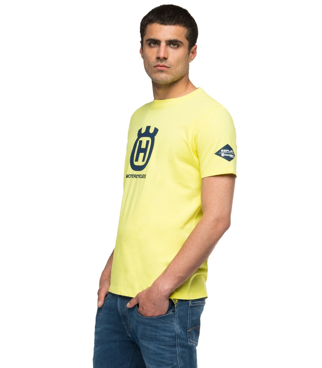 オーガニックコットン Tシャツ REPLAY FOR HUSQVARNA 詳細画像 イエロー 3